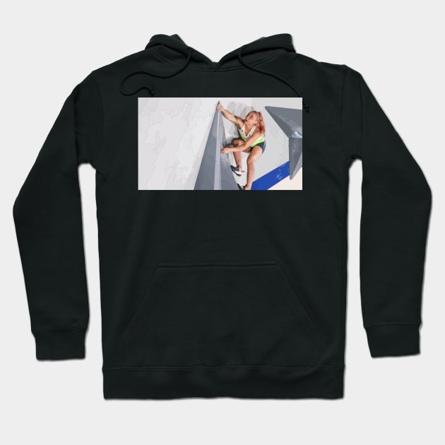 Janja Garnbret Painting Hoodie by gktb